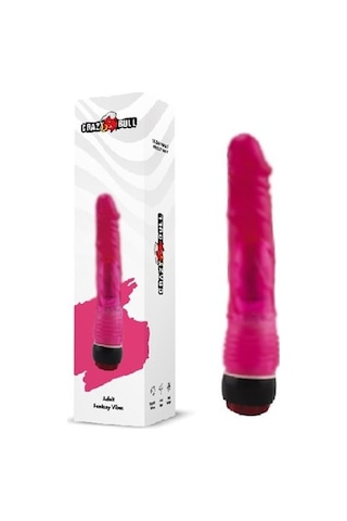 Truva Shop Crazy Bull Titreşimli 18 CM Kırmızı Jel Anal ve Vajinal Vibratör