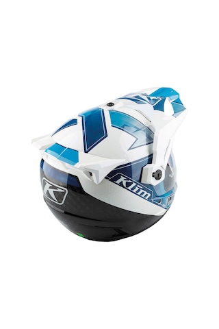 Klim Krios Pro Carbon Spectrum Adv Rally Motosiklet Kaskı Beyaz Mavi Beyaz / Mavi
