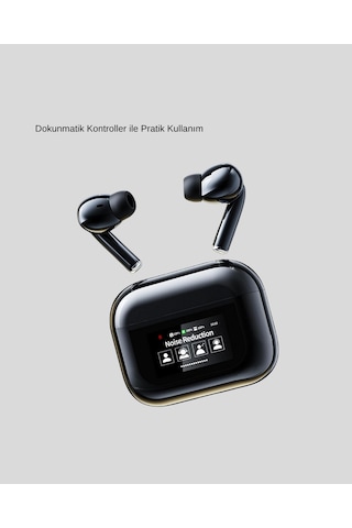 Bluetooth 5.3 Anc Kablosuz Kulaklık Dokunmatik , Dijital Ekran Ve Uzun Pil Ömrü