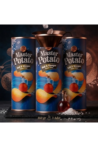 Master Potato Tuz Ve Sirke Soslu Cips 160 Gr 3 Adet
