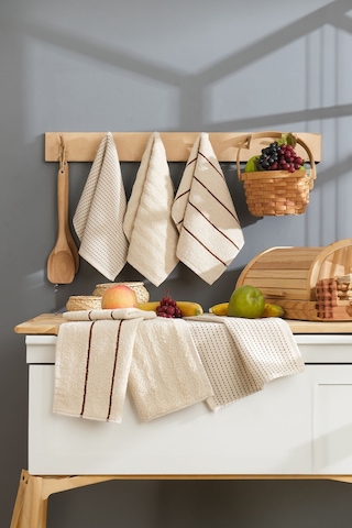 6lı Mutfak Havlusu 30x50 Sofya Bej Bej