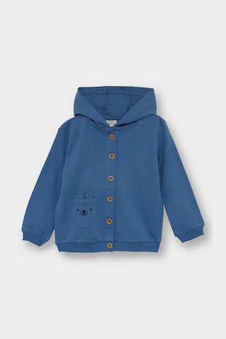 Defacto Erkek Bebek 3lü Takım Kapüşonlu Düğmeli Hırka Baskılı Uzun Kollu Tişört Çizgili Alt F2210a525aube88 Mavi