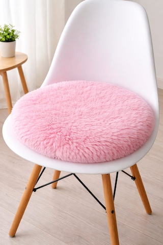 2 Adet Yuvarlak Sandalye Minderi 40cm Açık Pembe