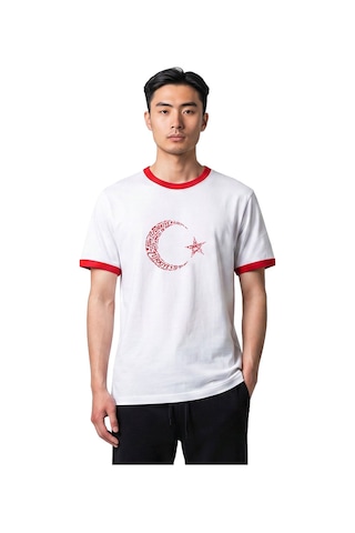 Sportive Türkiye Baskılı Unisex Beyaz Günlük Stil T-shirt 26du0003-byz