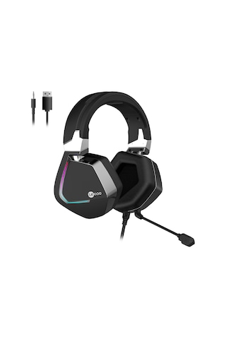 Lecoo HT402 USB + 3.5 MM Jack Kablolu RGB Çıkartılabilir Mikrofonlu Kulak Üstü Gaming Kulaklık
