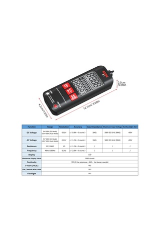 Bsıde A1 Mini Lcd Test Cihazı Voltaj Fermuarsız Kılıf Dijital Multimetre