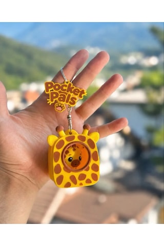 Pocket Pals Sevimli Zürafa Çanta Süsü Charm Anahtarlık Sarı