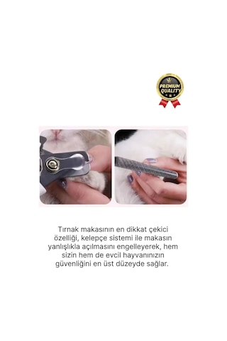 Premium Çelik Uçlu Güvenlik Kelepçeli Kilitli Kedi Köpek Evcil Hayvan Tırnak Makası Ve Törpü Seti