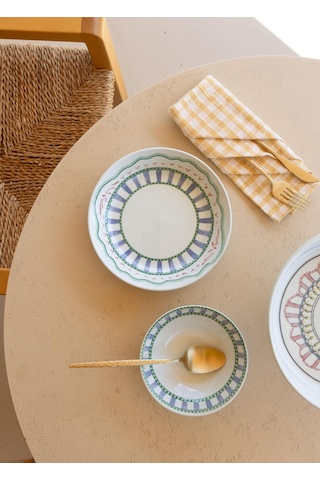 The Mia Spring Yemek Tabağı 6lı Set 20 Cm Renkli