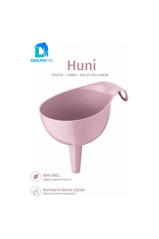 Plastik Mutfak Hunisi Geniş Ağızlı Saplı Sıvı Yağ Su Aktarma Hunisi Pembe Bpa İçermez