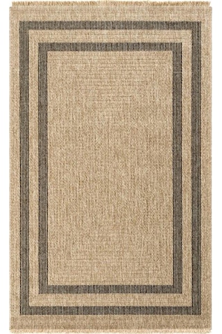 Çam Halı İndia 668 Siyah Seyran Halı Modern Jüt Desen Makine Halısı