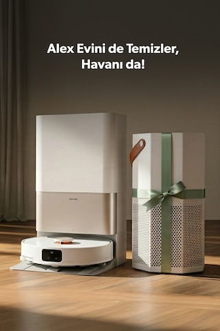 Homend Alex 50 Pro AI Destekli Akıllı Robot Süpürge 28000 PA Emiş Güçlü Beyaz