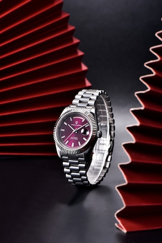Pagani Design Pd-1783 Day-date Otomatik Nh36a Japon Mekanizma, Safir Cam,su Geçirmez Full Çelik Erkek Kol Saati Fuşya Diğer