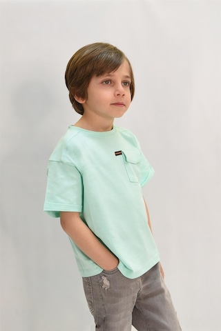 Luess Erkek Çocuk Somon Cepli Robalı Tshirt Mavi