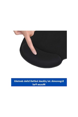 Ergonomik Bilek Destekli Mouse Pad, Siyah