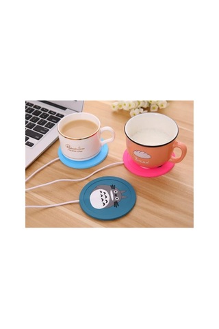 Karbon Fiber Isıtma Pedli Usb Silikon Bardak Altı Pratik Çözüm Fonksiyonel Parça Sıcak Tutucu