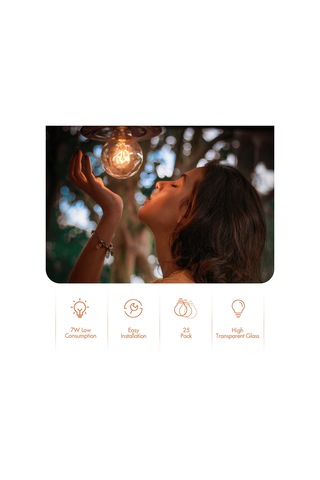 Dianziye 25'li Paket E12 Tabanlı Ip44 Su Geçirmez 230v 7w Tungsten Ampul, 2100k Islak Beyaz Işık, 360 Açılımlı Dekoratif Işık Kaynağı