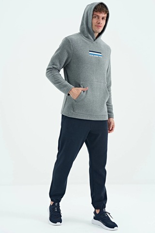 Tommy Life Erkek Kapşonlu Sweat Antrasit Art-88301 Antrasit