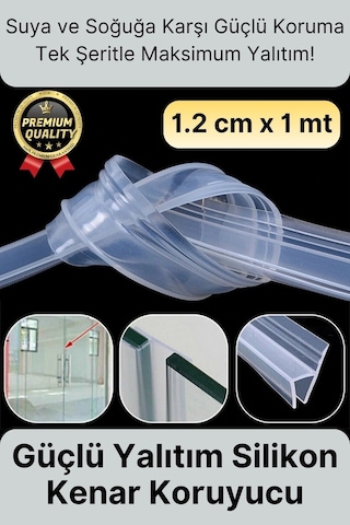 Çok Amaçlı Su Soğuk Geçirmez Kapı Pencere Cam Duşakabin Yalıtım Silikon Kenar Koruyucu 1.2 Cm X 1 Mt Diğer