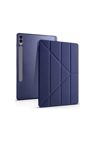 Samsung Galaxy X610 Tab S9 Fe Plus 12.4 Kılıf Kalemlikli Mars Tablet Kılıfı - Lacivert Klavyeli Kılıf