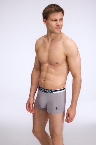 U.S. Polo Assn. Erkek Gri - Kırmızı - Lacivert 3 Lü Boxer Gri