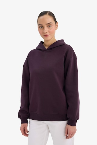 Defacto Relax Fit Kapüşonlu Basic Düz Kalın Sweatshirt D9935ax25wnpr38 Mor-pr38