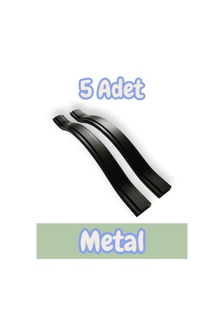 Gülcem Klas Alüminyum Metal Lüks Modern Mobilya Çekmece Mutfak Dolabı Kulpu Siyah 160mm 5 Adet Siyah