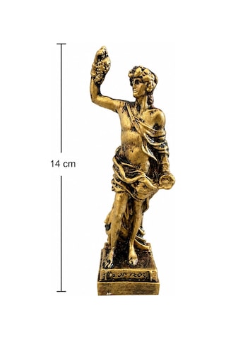 Dionysos Heykeli Dekoratif Biblo Antik Yunan Mitolojisi Gold Masaüstü Ev Ofis Dekoru