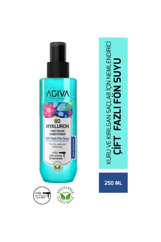 Agiva Care & Beauty 8d Hyaluron Yoğun Nemlendirici, Güçlendirici Ve Isı Koruyucu Çift Fazlı Fön Suyu-250 Ml-vegan