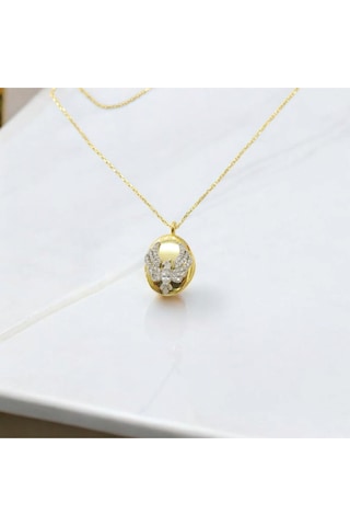 925 Ayar Gümüş Uzak Şehir Alya Anka Kuşu Kolyesi Rose - Gold - Gümüş