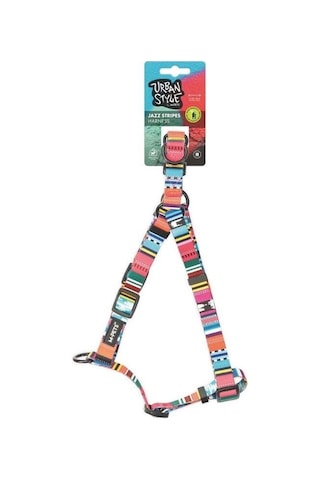 M-pets Urban Style Jazz Stripes Köpek Göğüs Tasması M Pembe