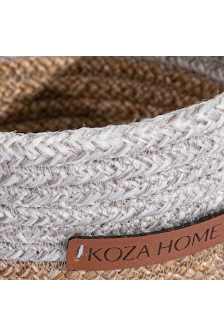 Koza Home Cesta El Yapımı Pamuklu Natural Gri Hasır Dekoratif Sepet 25cmx45