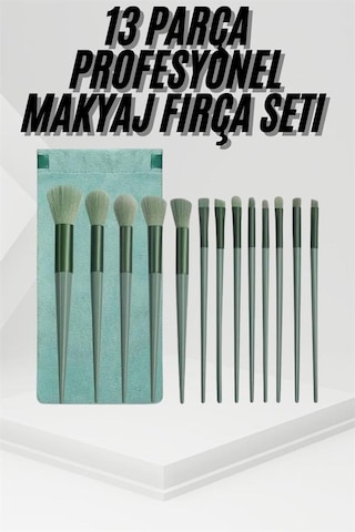 13 Parça Taşınabilir Kılıflı Profesyonel Makyaj Fırça Seti Pudra Allık Fondöten Fırçası - Lisinya 70152478
