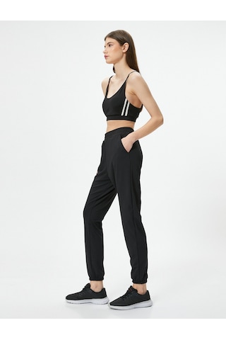 Koton Jogger Eşofman Altı Cepli Rahat Kalıp Beli Lastikli Siyah 4sak40029nk Siyah