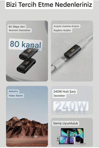 Hagibis Çevirici Dönüştürücü Adaptör Dişiden Dişiye 240w 8k 80gbp