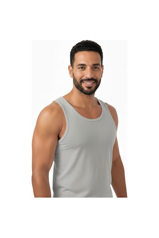 Lüx Wood Erkek Lüx Pamuk Penye Atlet Premium Rahat Lüx Erşah Gri