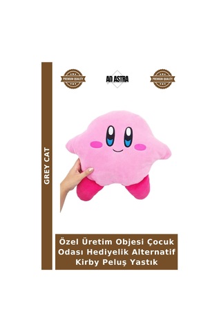 Özel Üretim Objesi Çocuk Odası Hediyelik Alternatif Kirby Peluş Yastık Çok Renkli