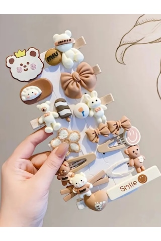 Nosko Çocuk Saç Tokaları, Aksesuarlar 331318987 Kahve Rengi