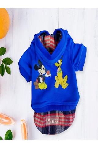 Miniş Pet Butik Gömlek Detaylı Kapüşonlu Mıckey Kedi Köpek Sweat