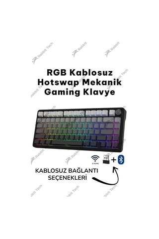 Black Gradiant Rgb Kablosuz Hotswap Mekanik Gaming Klavye Oyuncu Klavye