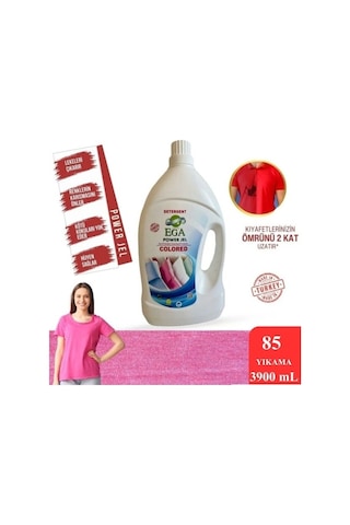 Ega Kimya Power Jel Renkli Sıvı Yıkama Deterjanı 2 x 3900 ML