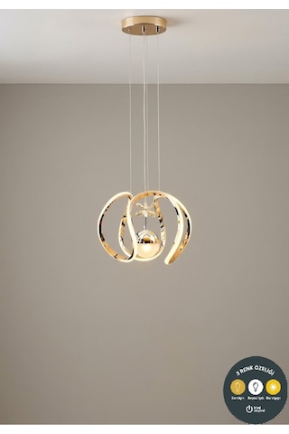 Amissos Gold Sarkıt Led Avize 3 Renk Salon, Mutfak, Oda Ve Hol İçin