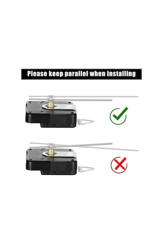 Goldenqian 14 Stil Saat Hareket Mekanizması, Geçmeyen Saat Ibreleri, Kendin Yap Jrawdt Siyah