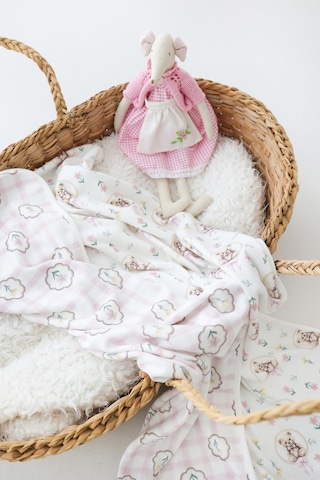 Esti Baby Teddy Bear Serisi %100 Pamuk Çift Taraflı Bebek ve Çocuk Battaniyesi 85x100 CM Pembe