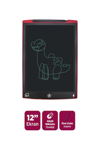 House Pratik Hp45 Pilli Lcd Ekran Elektronik Yazı Tahtası 12 İnç Kırmızı