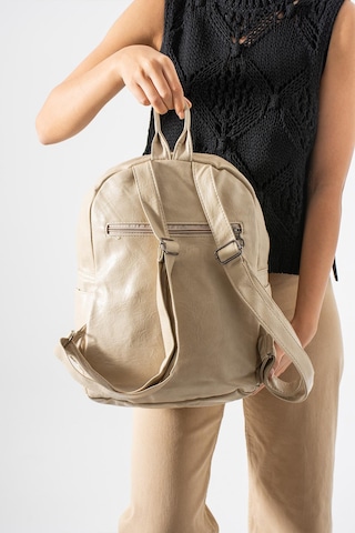 571 Collections Suni Deri Yıkama Sırt Çantası Poliüretan Krem Model: 571-14-16h Krem