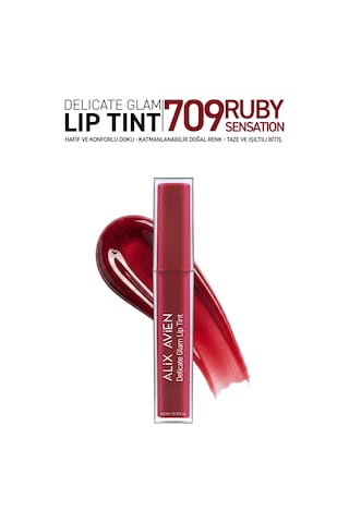 Kalıcı & Suya Dayanıklı Dudak Parlatıcı Tint - Delicate Glam Lip Tint 709 Ruby Sensation Pembe