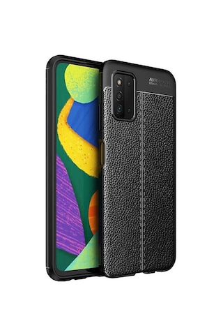 Case 4u A03s Kılıf Rugan Armor Deri Görünümlü Yüksek Kalite Silikon Niss