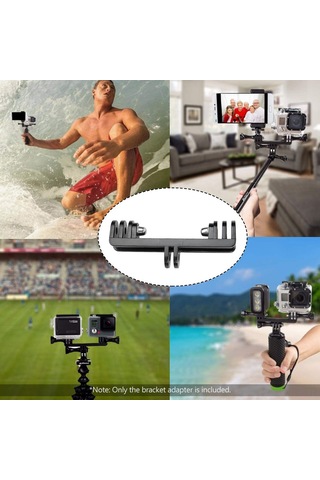 Xiyyadms Gopro Hero3+/4 İkili Kamera Tutucu, Led Işık Ve Aksiyon Kamerası Montajı İçin Dayanıklı Abs Malzeme Bağlantı Ünitesi