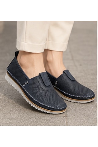 N Napa Shoe Np.109.lacivert Deri Ayakkabı